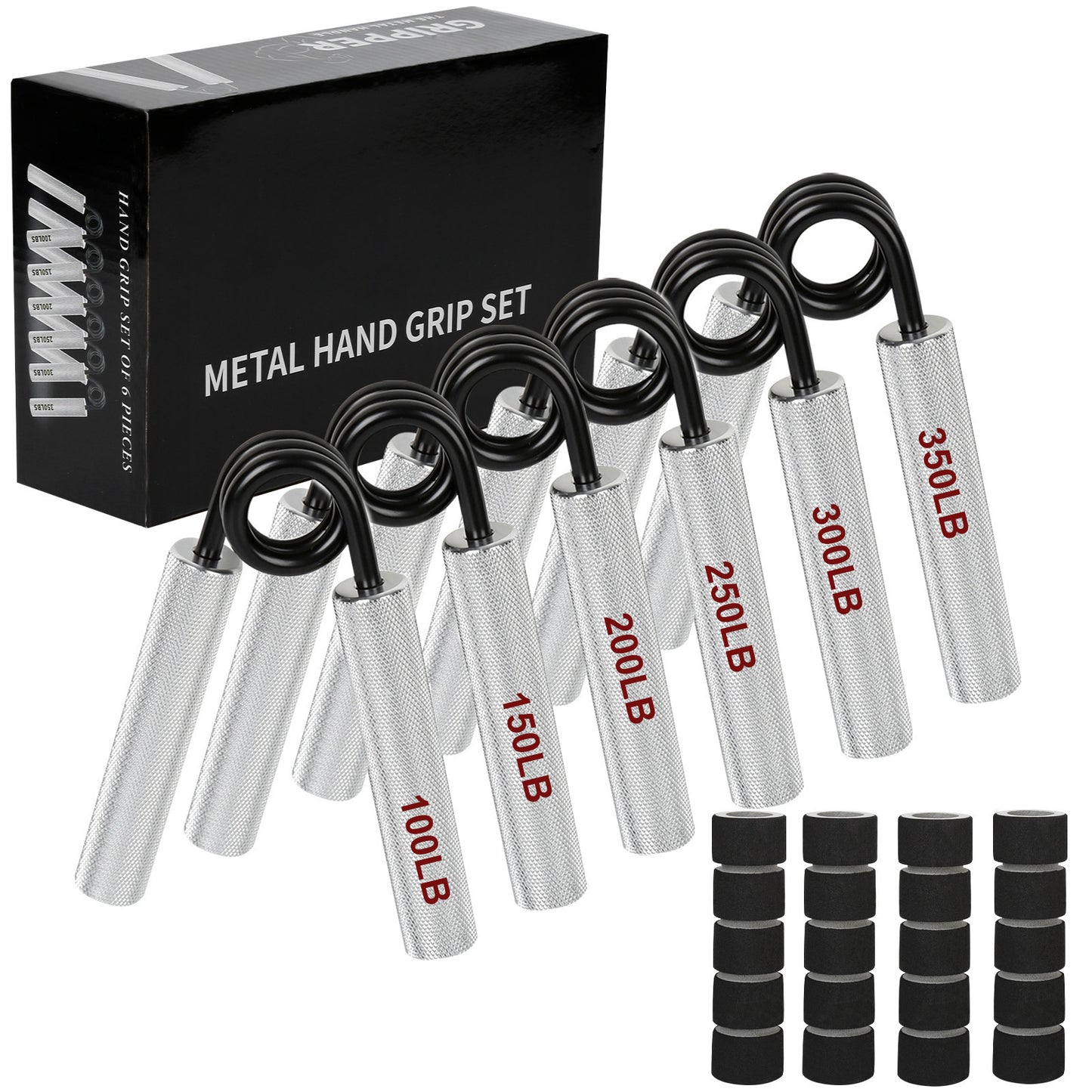 Heavy-Duty Grip Strength Trainer Set – 100 to 350 lbs Resistance